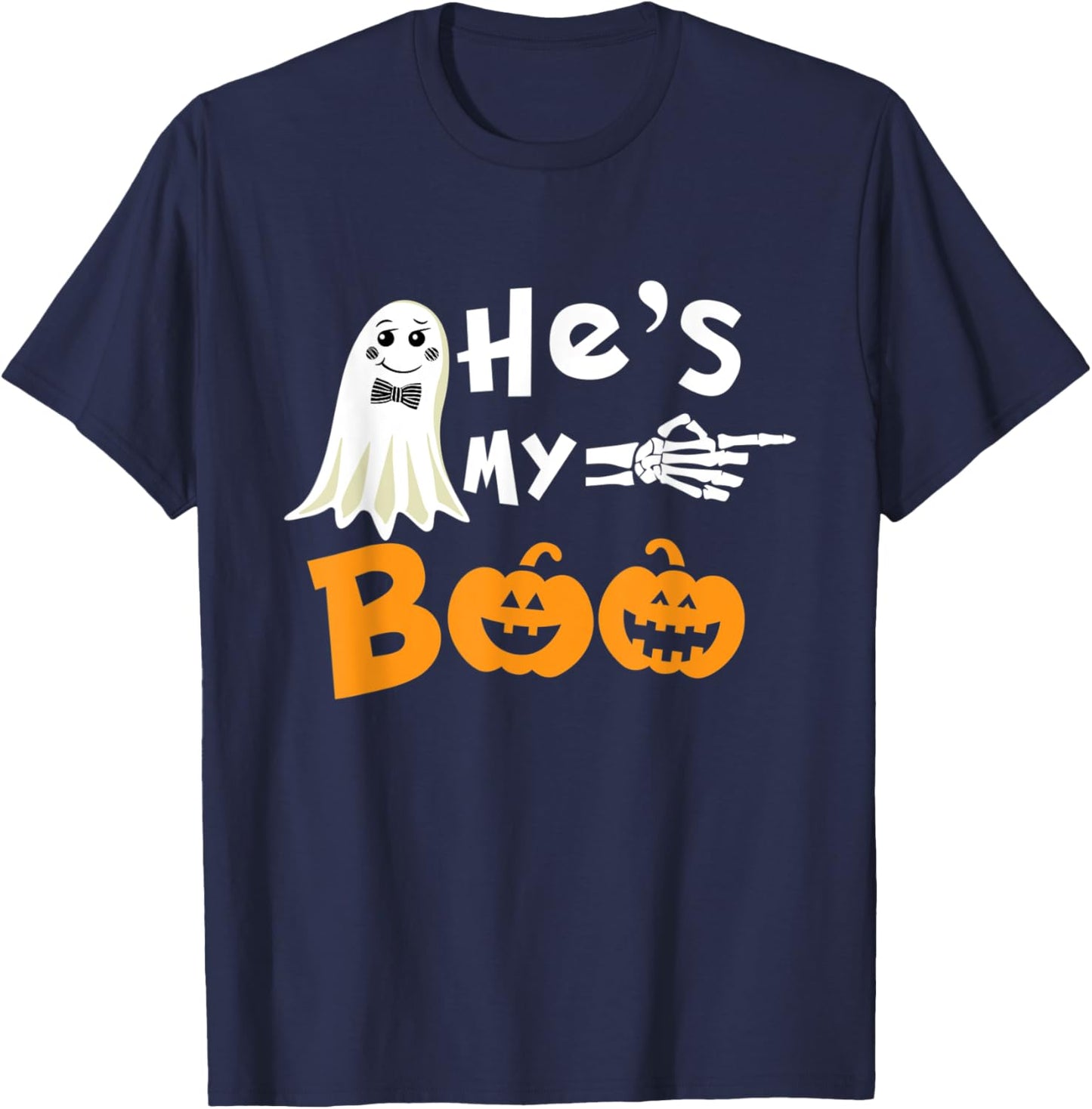 He's My Boo Matching Halloween Costumes For Couples T-Shirt - T-Shirt | Navy