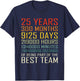 Best Team Vintage Work Anniversary 25 Years Employee T-Shirt - T-Shirt | Navy
