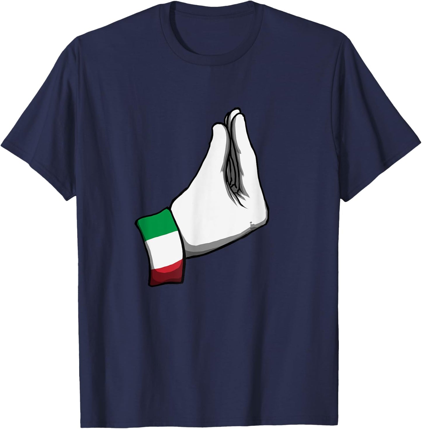 Italian Hand Gesture Italy Italiano Humour Family , Black, S T-Shirt - T-Shirt | Navy