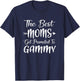 The Best Moms Get Promoted To Gammy Pregnancy Announcement T-Shirt - T-Shirt | Navy