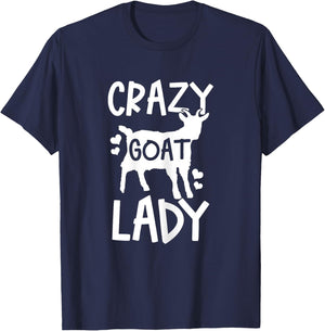 Crazy Goat Lady Funny Farmer Farm Animal Gift T-Shirt - T-Shirt | Navy
