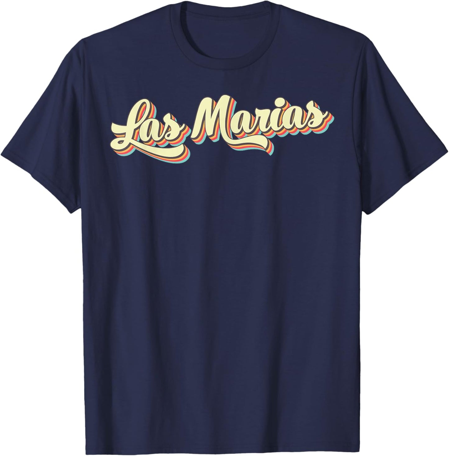Las Marias Retro Art Baseball Font Vintage T-Shirt - T-Shirt | Navy
