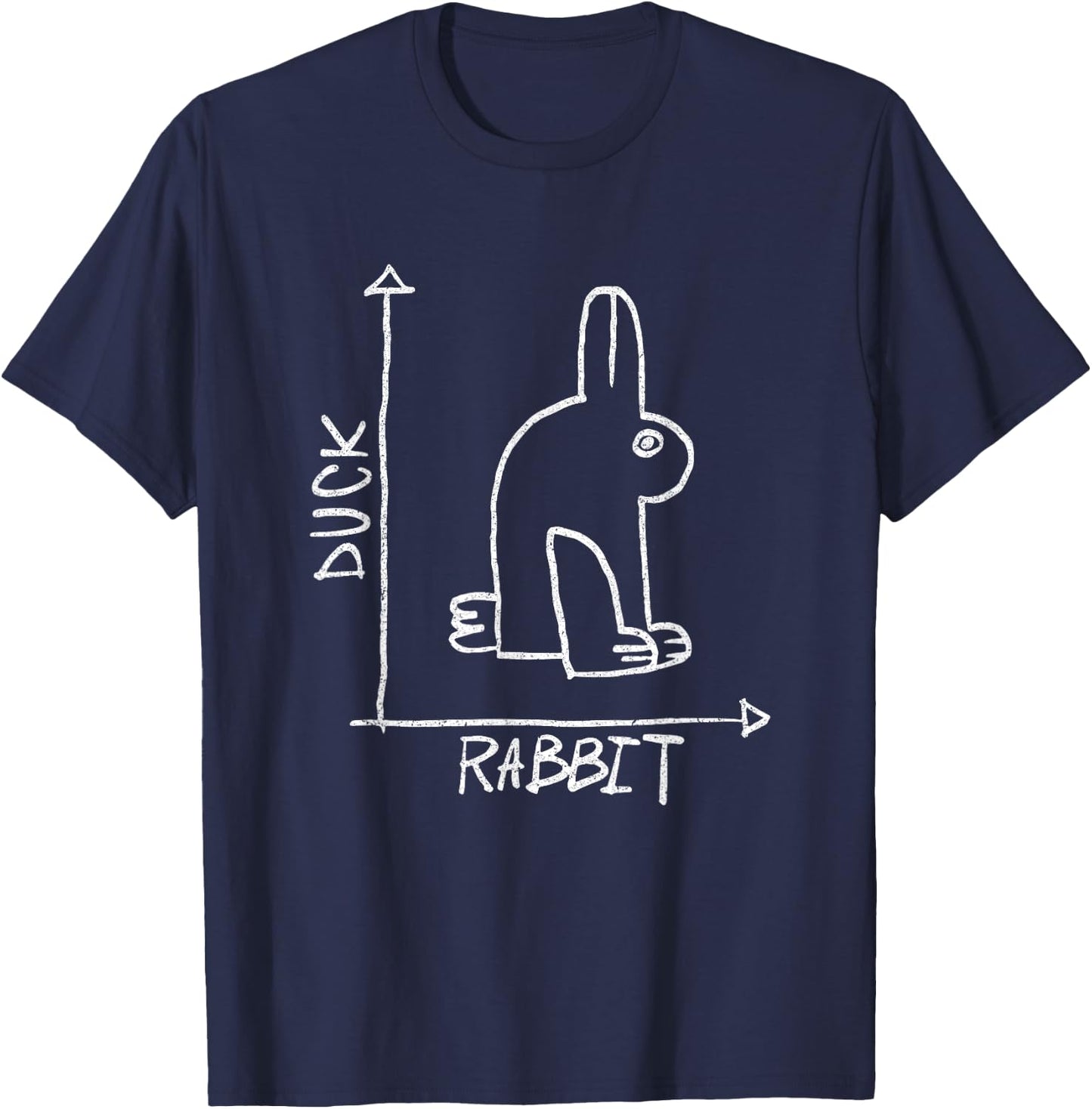 Funny Science Nerd Duck Rabbit Physics Math Geek Gifts T-Shirt - T-Shirt | Navy