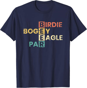 Birdie Bogey Eagle Par Beer Funny Golf Player Golfer Vintage T-Shirt - T-Shirt | Navy