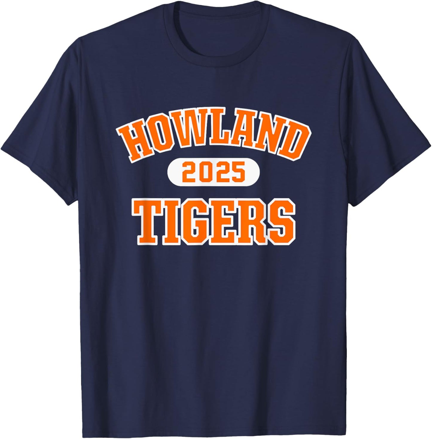 Howland Tigers High School Arch 2025 T-Shirt - T-Shirt | Navy
