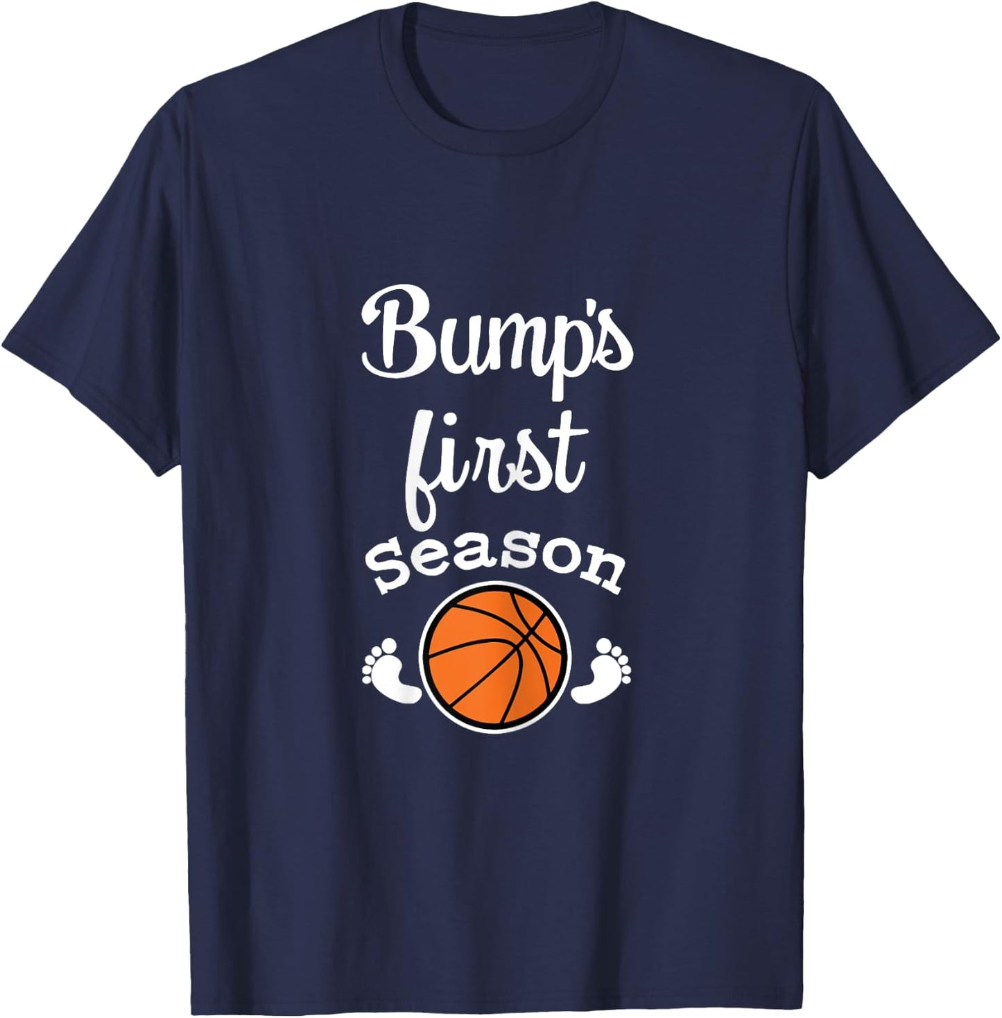 Baby Bump's First Basketball Season Women's Expecting Shirt T-Shirt - T-Shirt | Navy