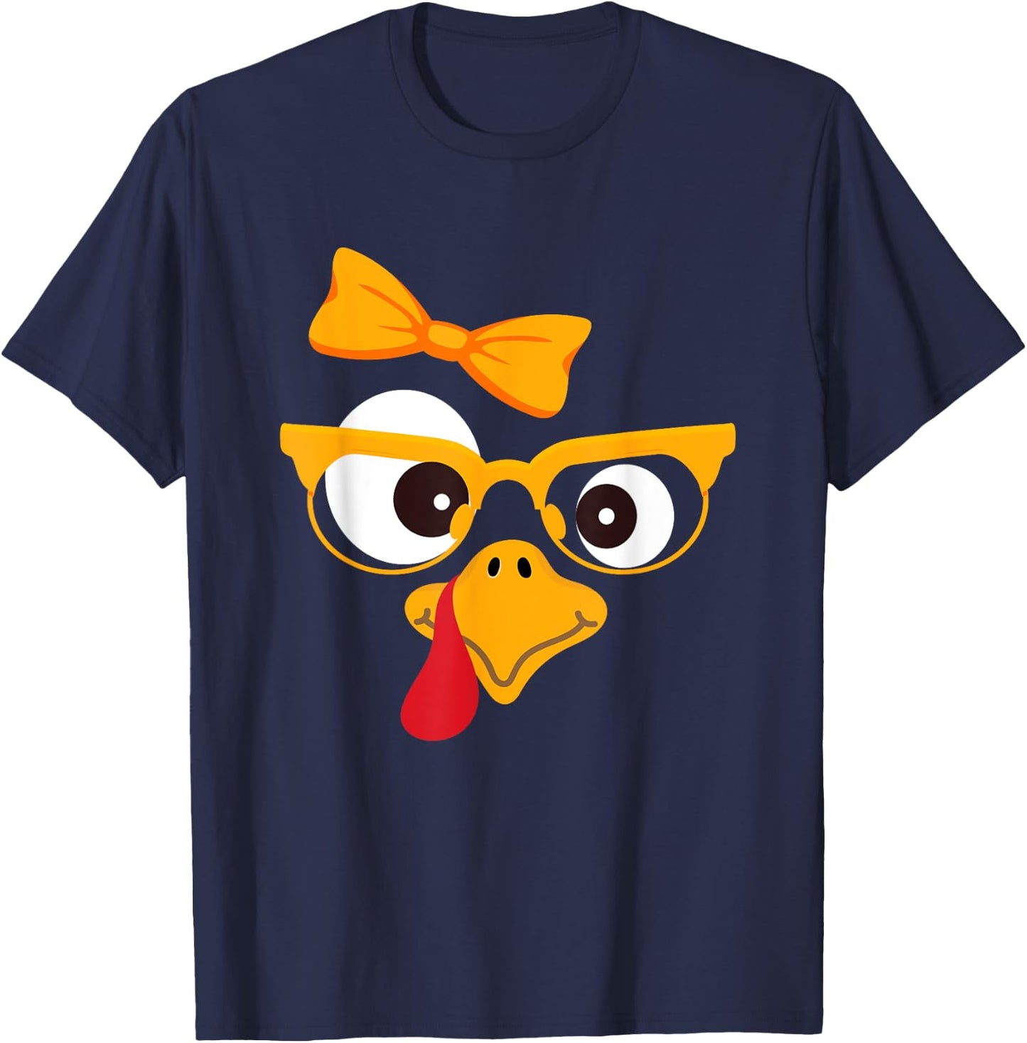 Thanksgiving Turkey Face Matching Family Costume Cute Kids T-Shirt - T-Shirt | Navy