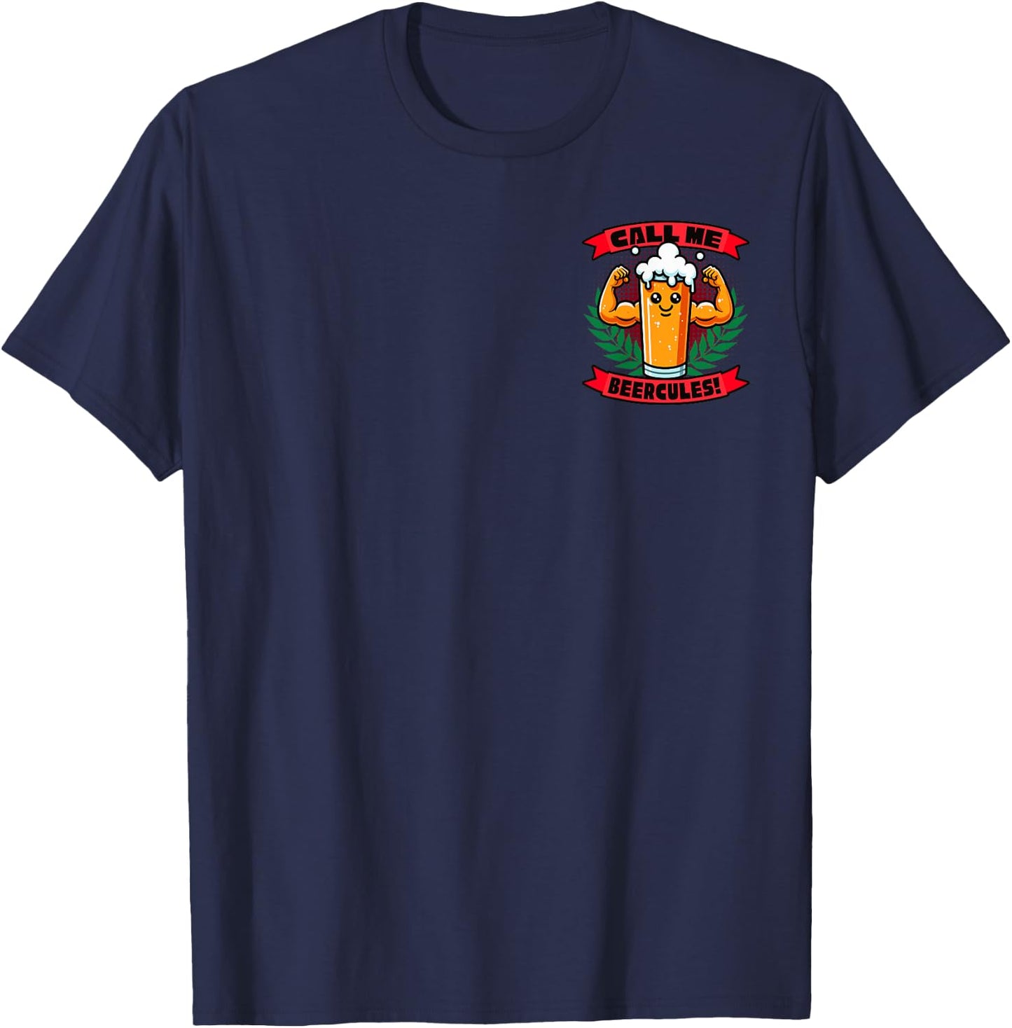 Call Me Beercules Funny Beer Minimalist T-Shirt - T-Shirt | Navy