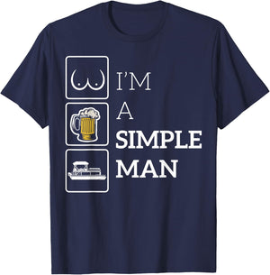 Lake Life Beer Boobs and Boats Dad Captain Gift T-Shirt - T-Shirt | Navy