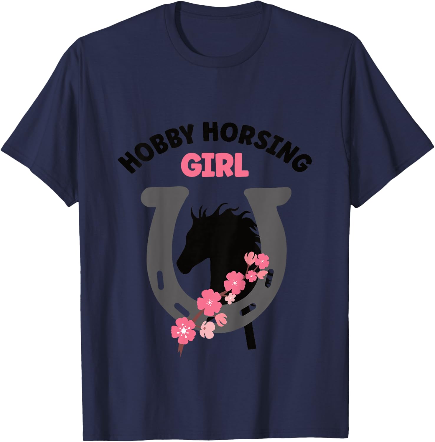 Hobby Horsing Girl Pferde Mädchen Hufeisen Steckenpferde T-Shirt - T-Shirt | Navy