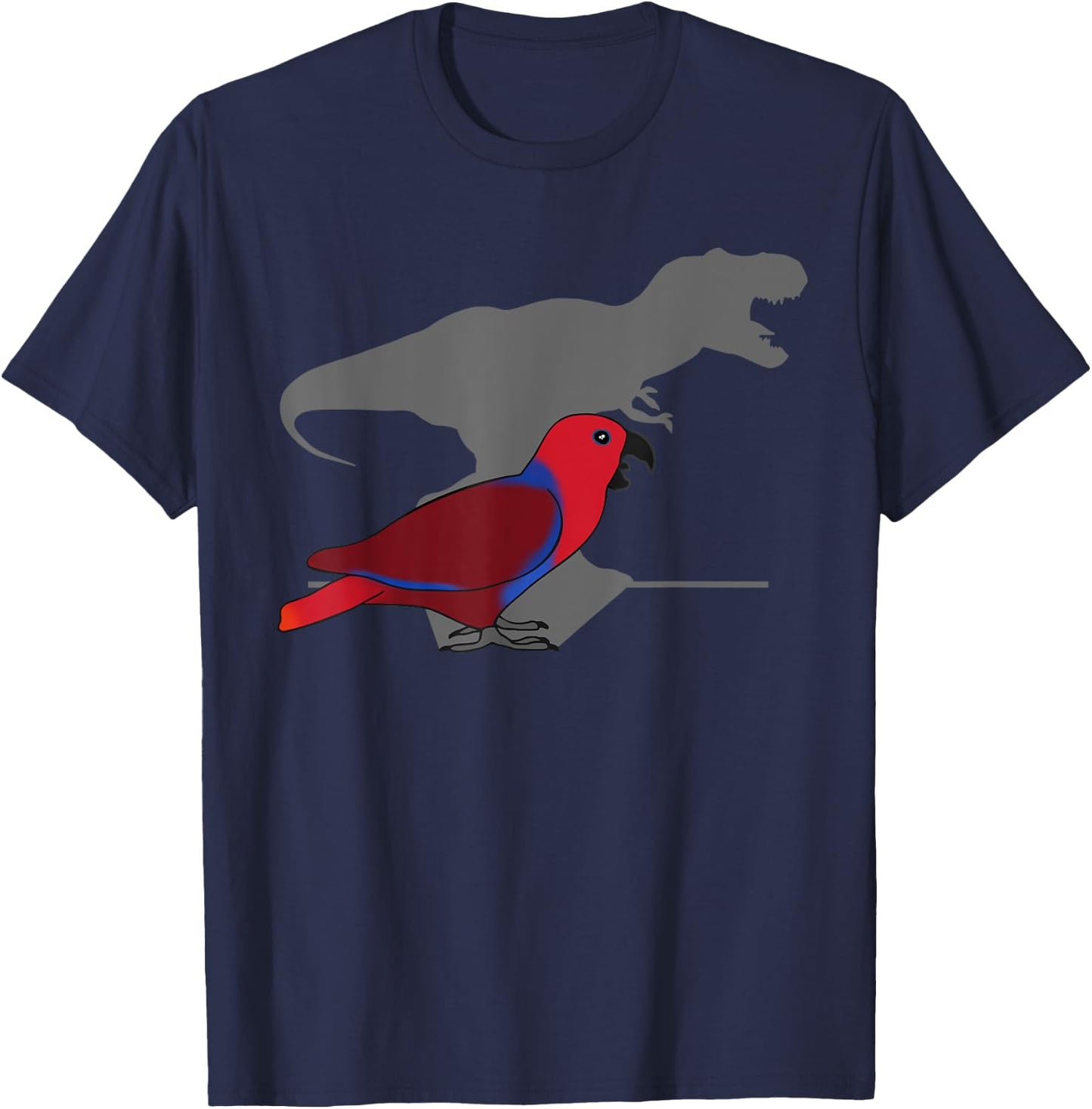 Funny Parrot owner, Birb memes, T-rex Female Eclectus T-Shirt - T-Shirt | Navy