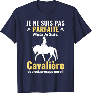 Je Suis Pas Parfait Mais Je Suis Un Rider Equitante , Black, Female X-Small T-Shirt - T-Shirt | Navy