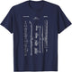 Vintage Ski Blueprint Shirt - Snow Water Skiing Skier T-Shirt - T-Shirt | Navy