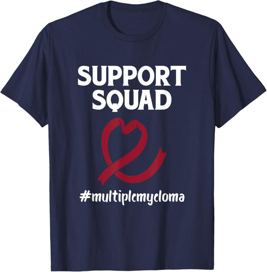 Myeloma Support Squad Blood Cancer Multiple Myeloma T-Shirt - T-Shirt | Navy