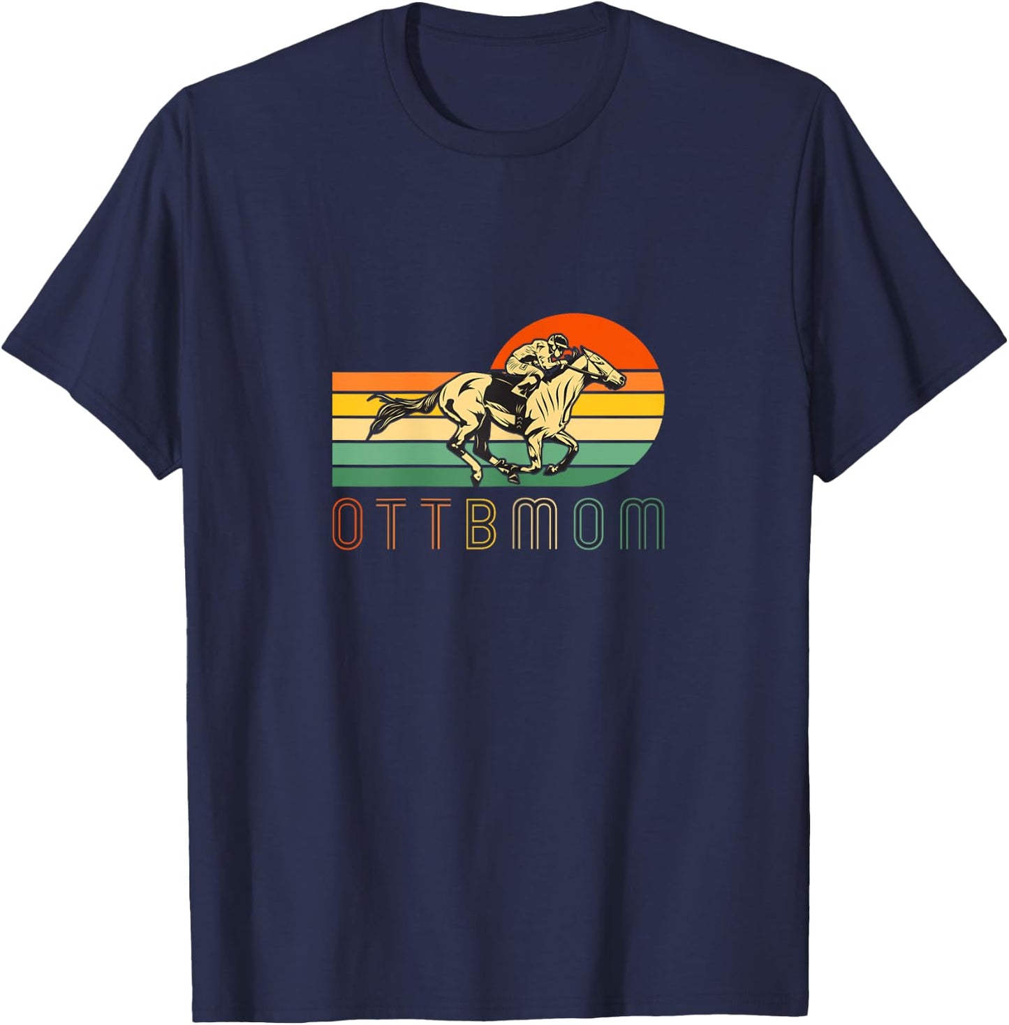 Funny Equestrian for Girls with Horses - OTTB Mom T-Shirt - T-Shirt | Navy