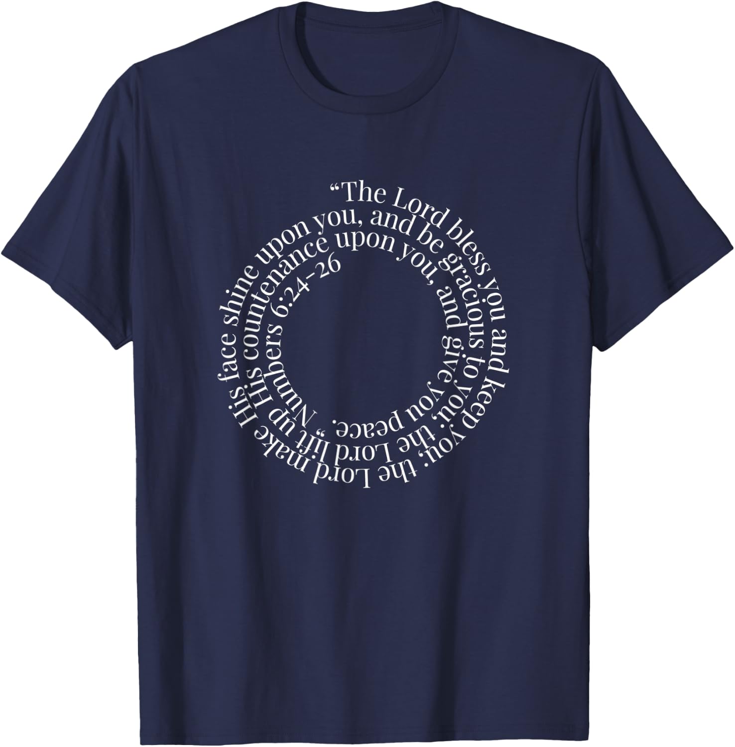 Bible Verse Shirt Numbers 6:24-26 Priestly Blessing T-Shirt - T-Shirt | Navy