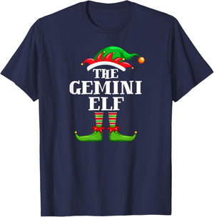 Gemini Elf Matching Family Group Christmas Party Pyjamas T-Shirt - T-Shirt | Navy
