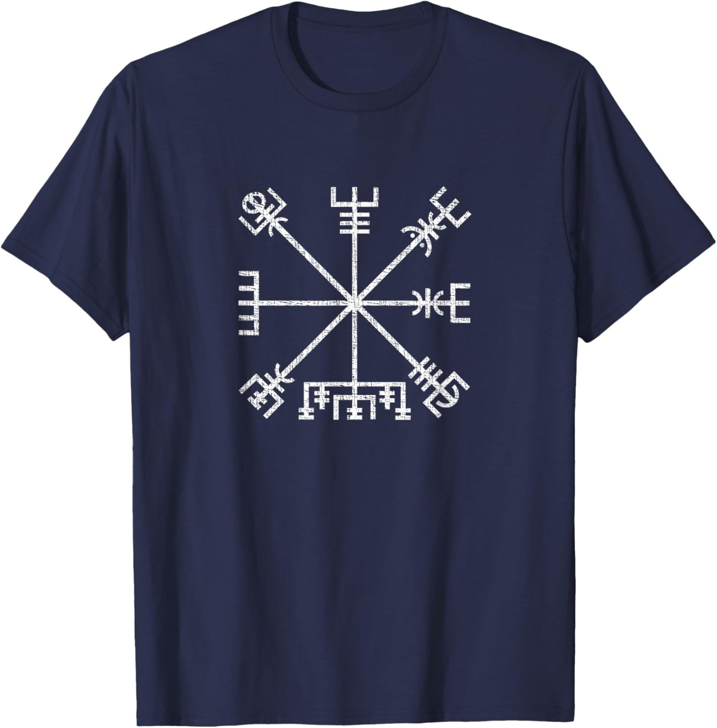 Icelandic Vegvisir (wayfinder) Norse Viking Symbol T-Shirt - T-Shirt | Navy