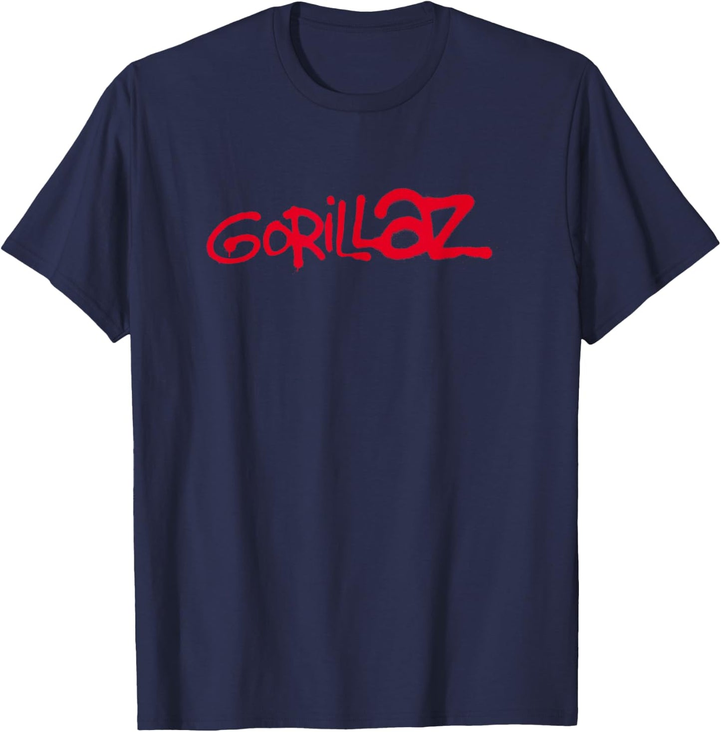 Gorillaz Paint Brush Red Logo , black T-Shirt - T-Shirt | Navy