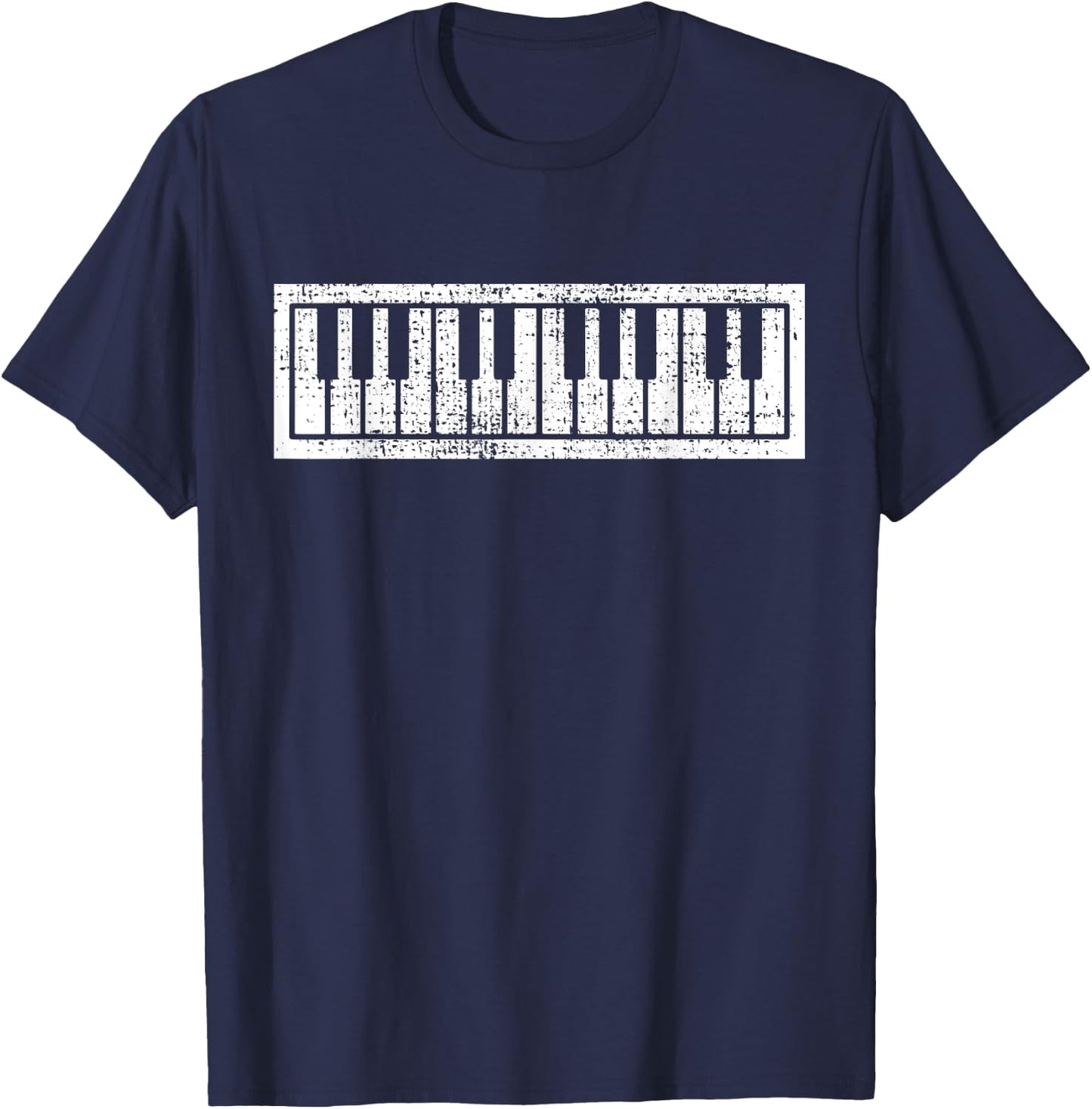 Piano Keyboard Musical Musician Pianist Gift T-Shirt - T-Shirt | Navy