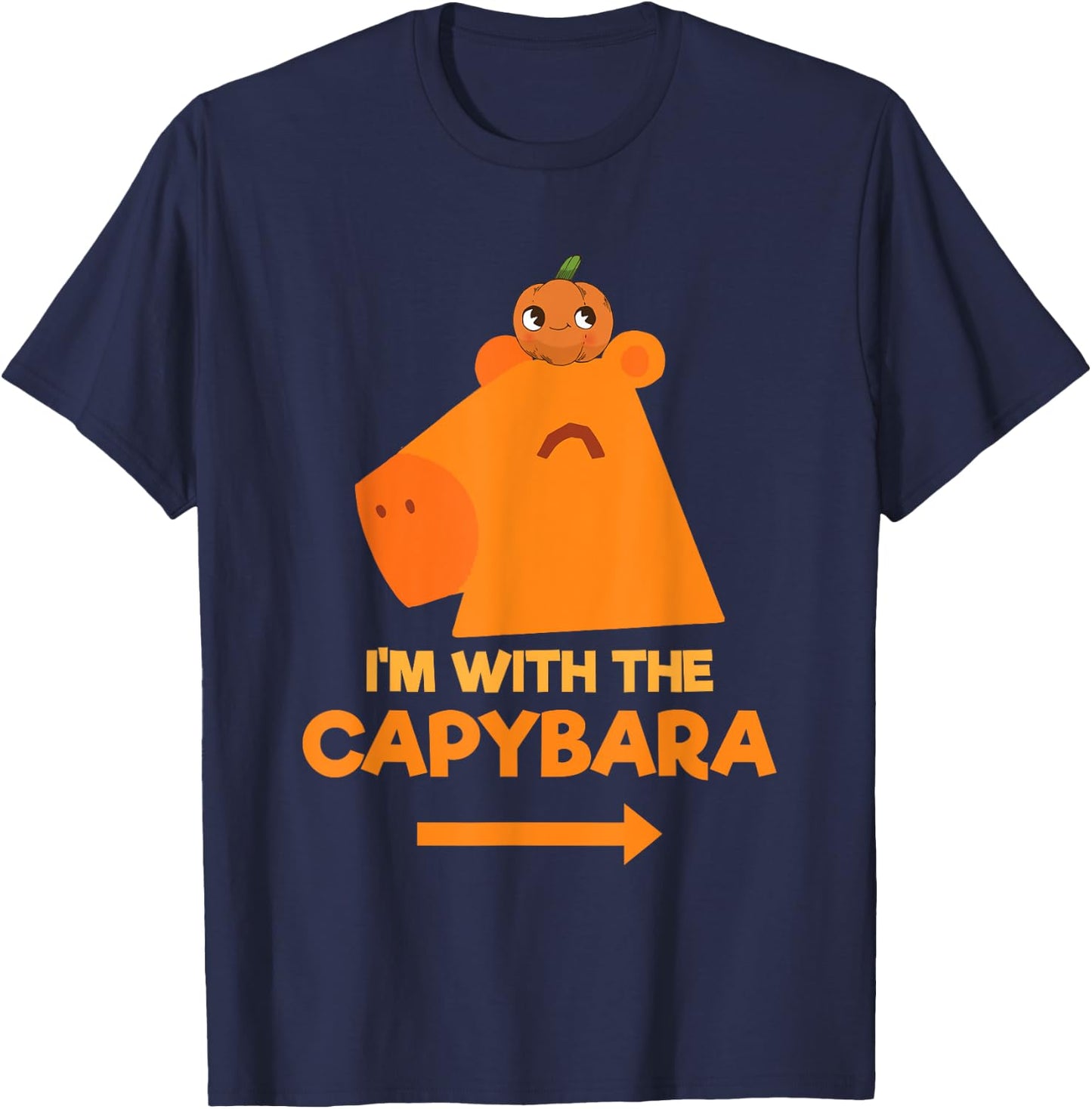 I'm With The Capybara Capy Animal Lover Lazy Halloween T-Shirt - T-Shirt | Navy