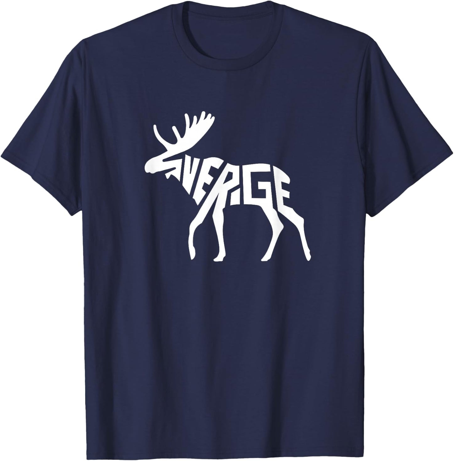 Sweden Sverige Moose Word Art - Funny Animal T-Shirt - T-Shirt | Navy