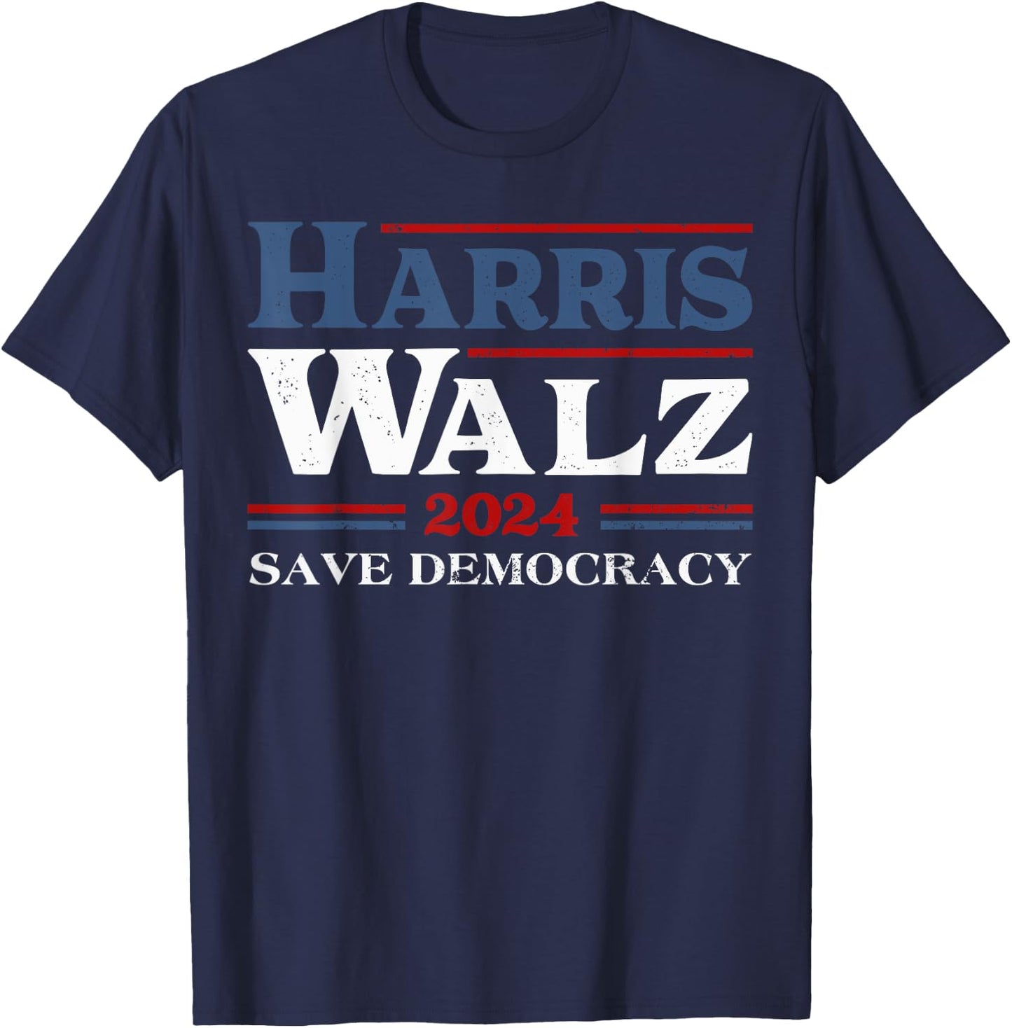 Madam Kamala Harris Waltz 2024 Election Save Democracy T-Shirt - T-Shirt | Navy