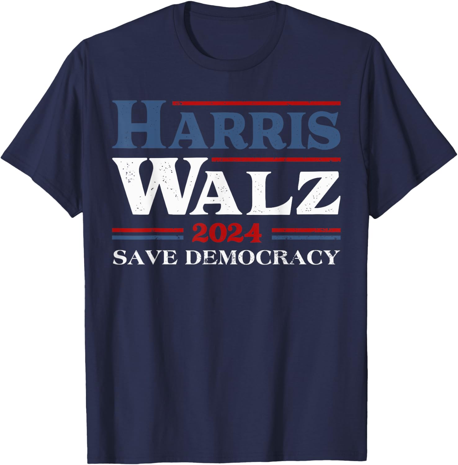 Madam Kamala Harris Waltz 2024 Election Save Democracy T-Shirt - T-Shirt | Navy