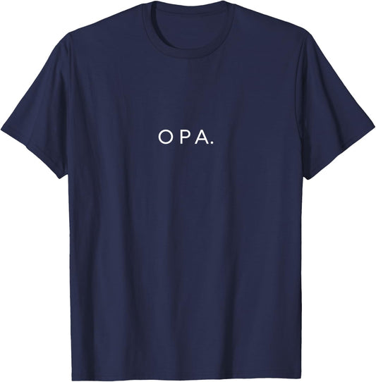 Opa Minimalist Lettering Grandfather T-Shirt - T-Shirt | Navy