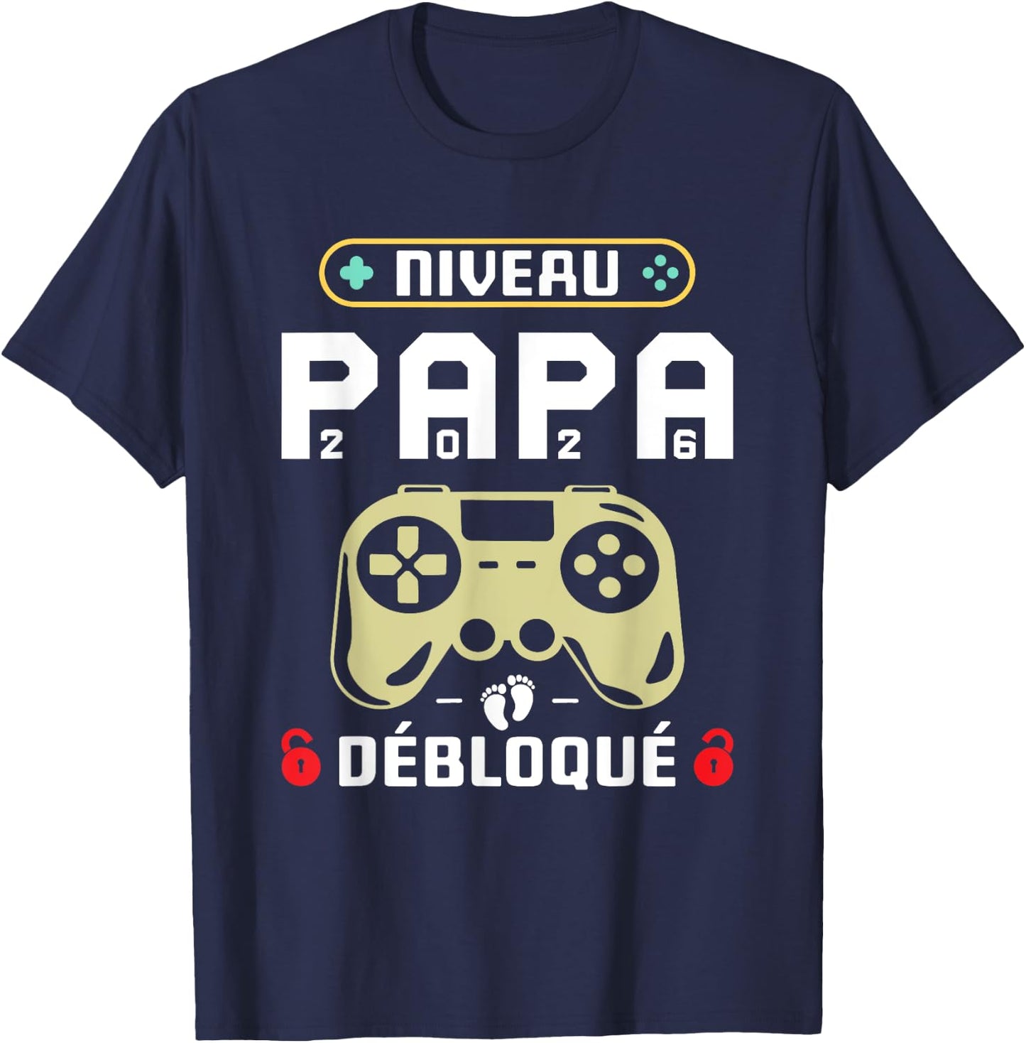 Dad Gamer in 2026 - Unlocked Dad Level Baby Riding T-Shirt - T-Shirt | Navy