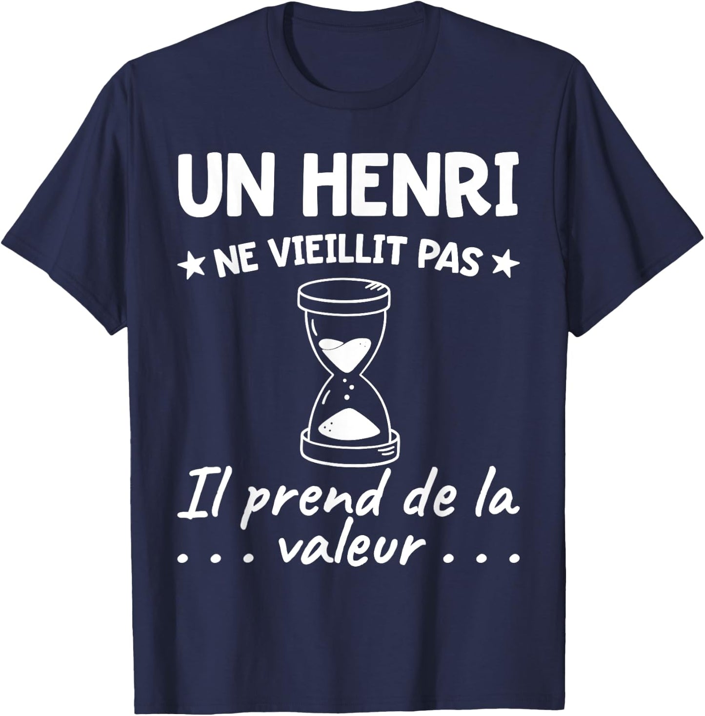 Henri Value | Birthday Funny Funny Dad Father Name , Black, S T-Shirt - T-Shirt | Navy