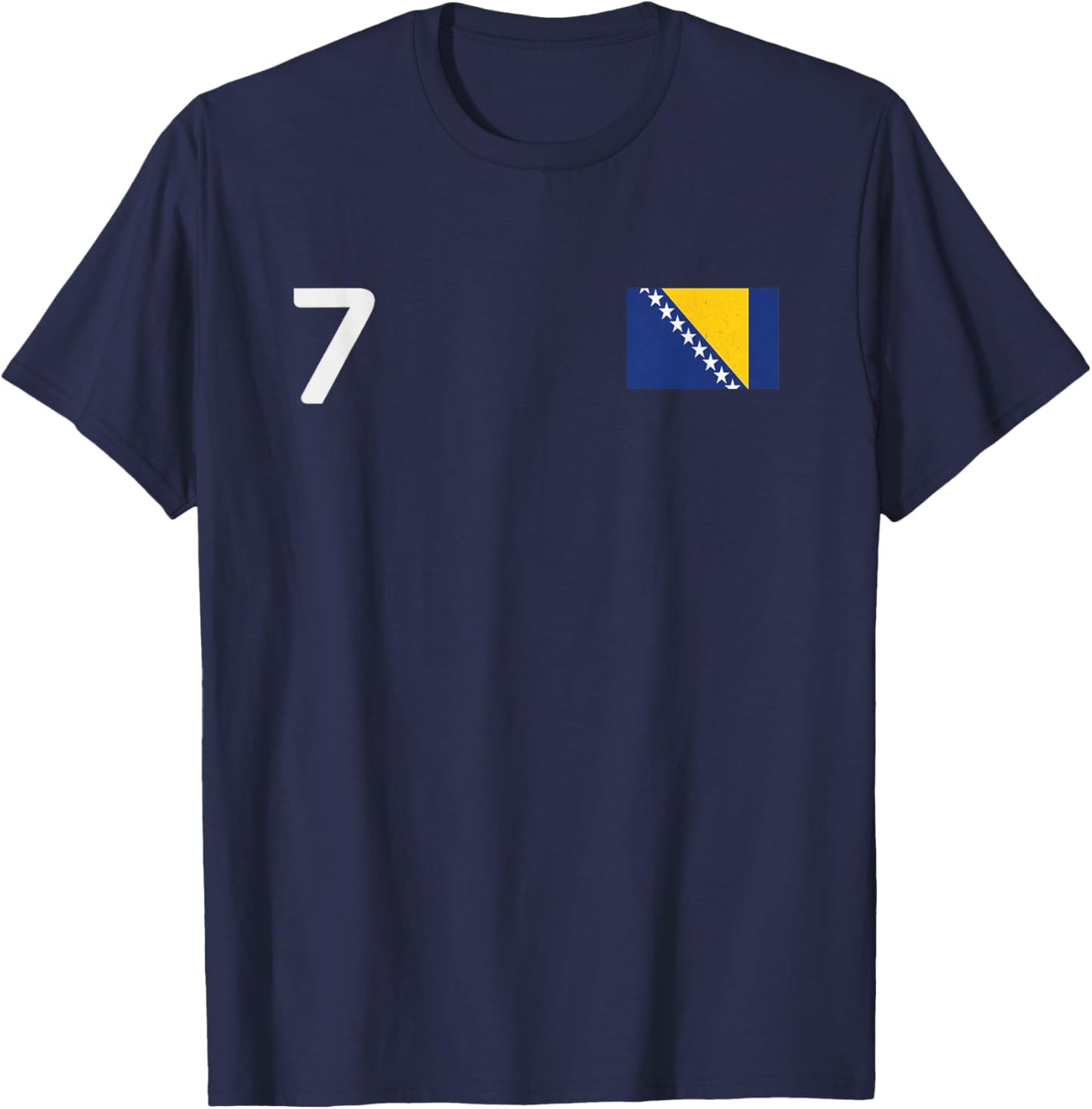 Bosnia and Herzegovina 7 National Flag Country Pride T-Shirt - T-Shirt | Navy
