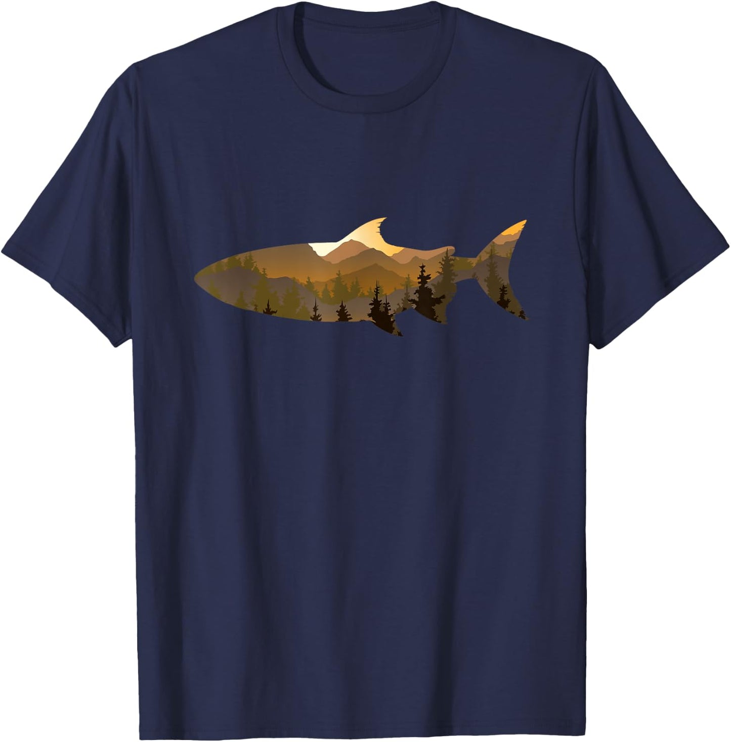 Trout Fishing Nature Outdoor Fisherman Fisher Angler T-Shirt - T-Shirt | Navy