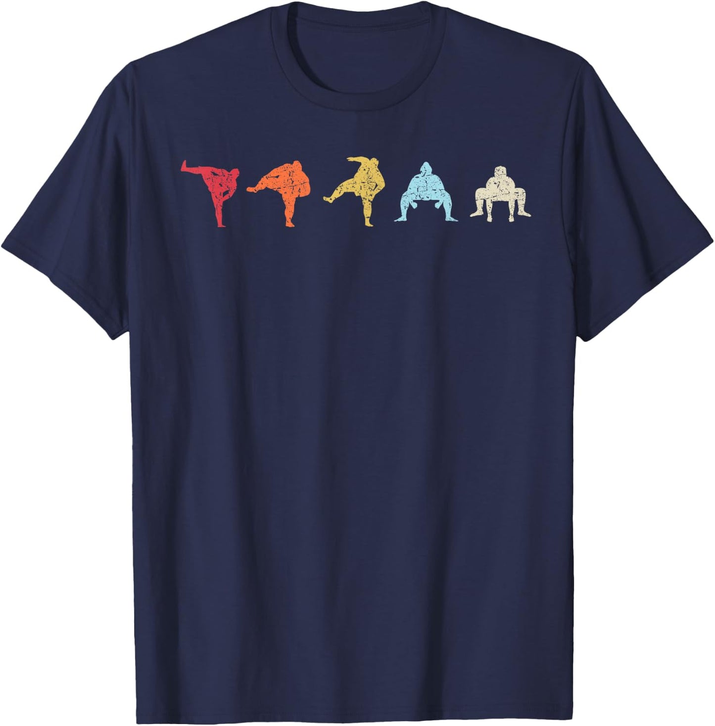 Sumo Wrestling Vintage Sumo Wrestler Retro Sumo T-Shirt - T-Shirt | Navy