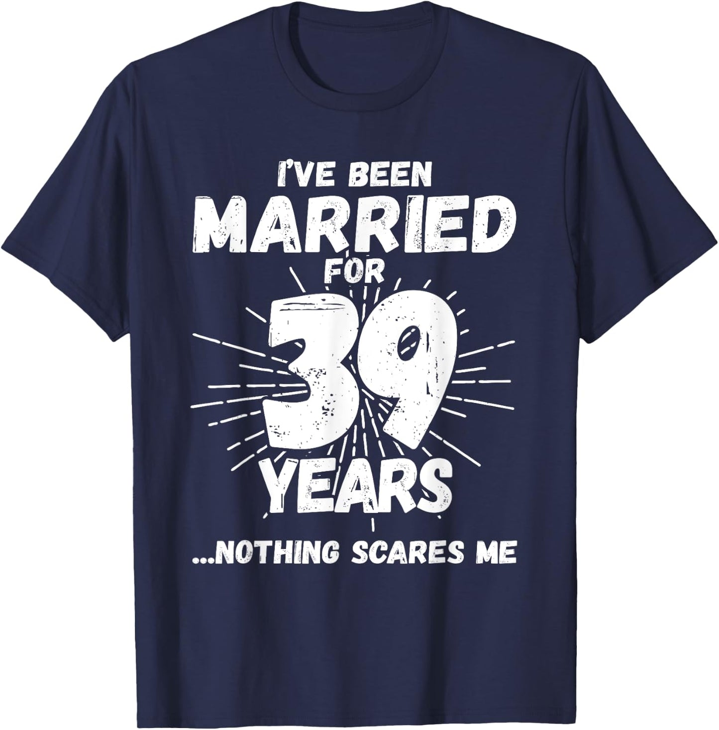 Couples Married 39 Years - Funny 39th Wedding Anniversary T-Shirt - T-Shirt | Navy
