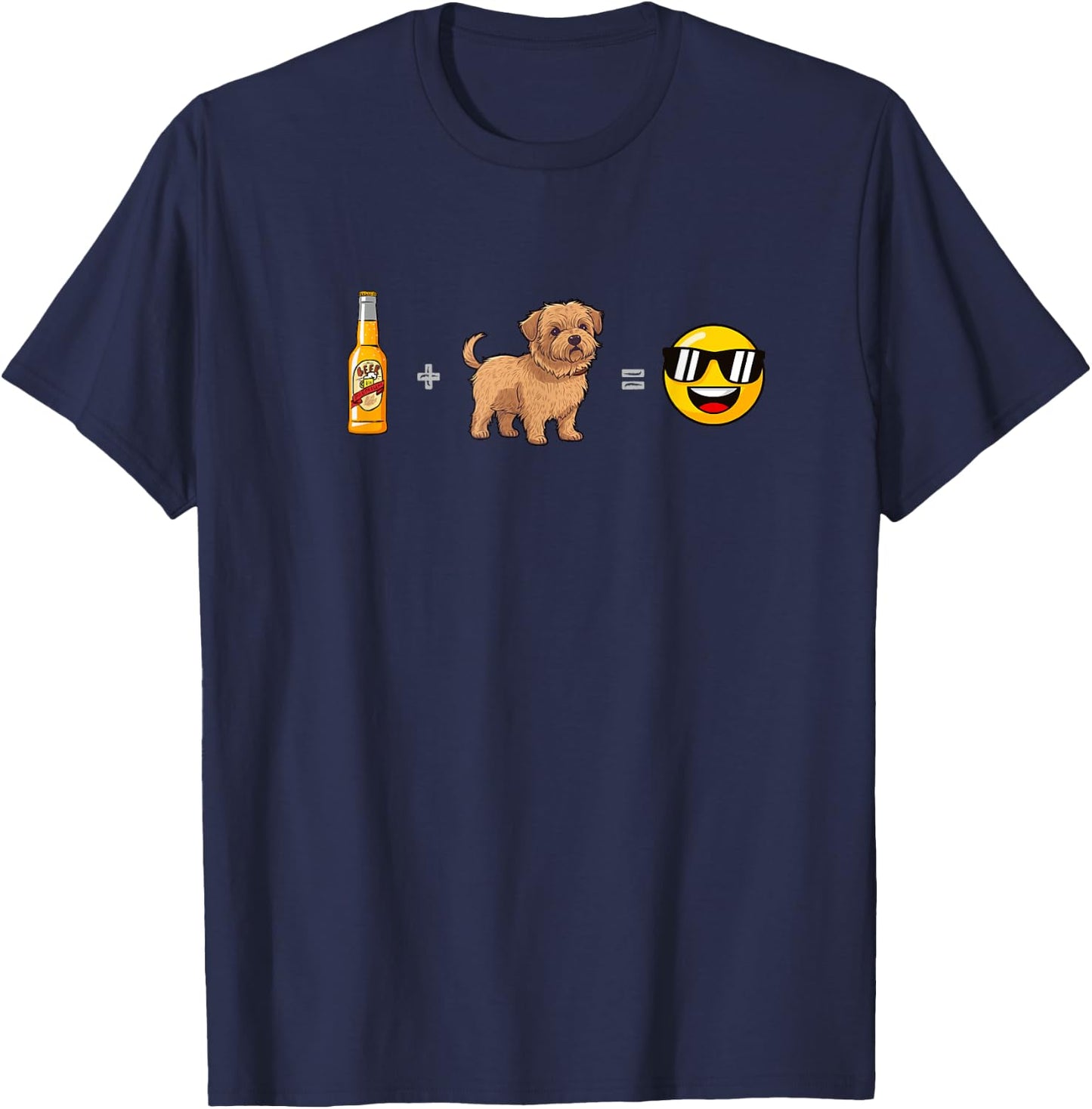 Norfolk Terrier + Beer Dog Dad Happy Men Pet Lover T-Shirt - T-Shirt | Navy