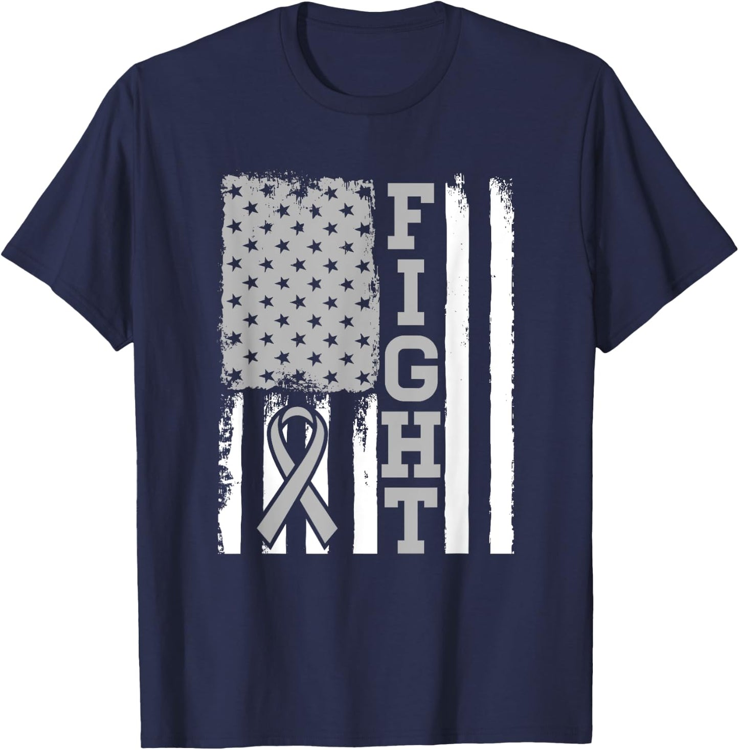 Fight Flag - Brain Cancer Shirt For Brain Cancer Fighter T-Shirt - T-Shirt | Navy