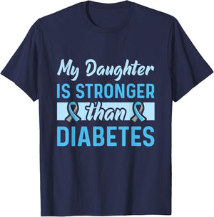 Diabetic Support Design for Parents of a Diabetic Daughter T-Shirt - T-Shirt | Navy