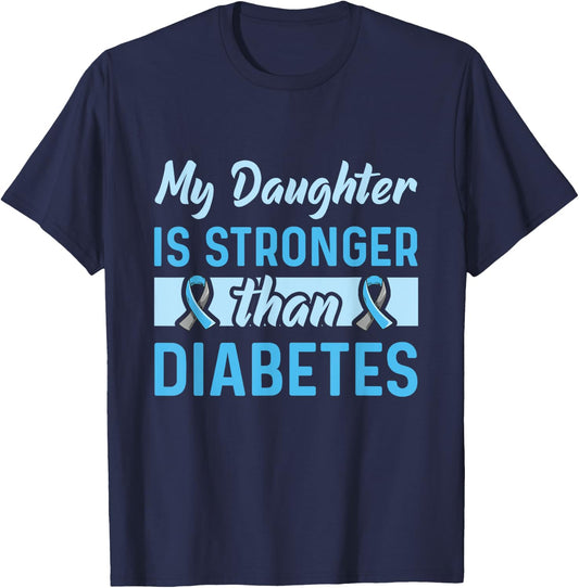 Diabetic Support Design for Parents of a Diabetic Daughter T-Shirt - T-Shirt | Navy