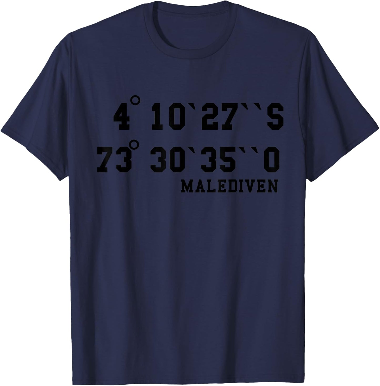Malediven Koordinaten Design Urlaub Reise Malediven T-Shirt - T-Shirt | Navy
