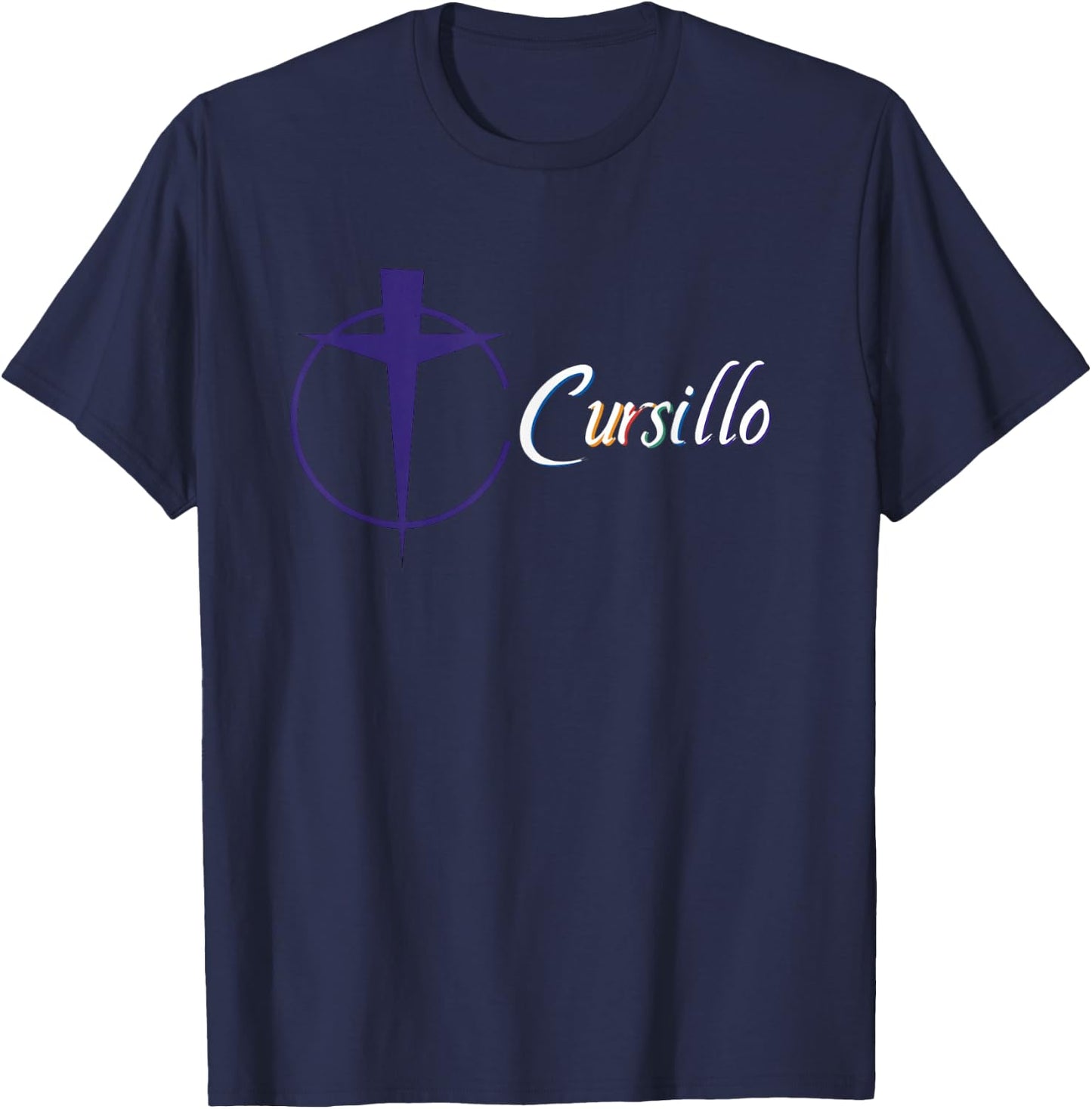 DeColores Cursillo Rainbow Rooster Catholic T-Shirt - T-Shirt | Navy