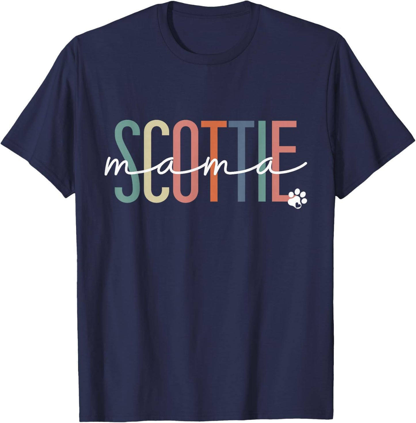 Scottie Mama Scottish Terrier Dog Mom Mother's Day T-Shirt - T-Shirt | Navy
