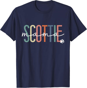 Scottie Mama Scottish Terrier Dog Mom Mother's Day T-Shirt - T-Shirt | Navy