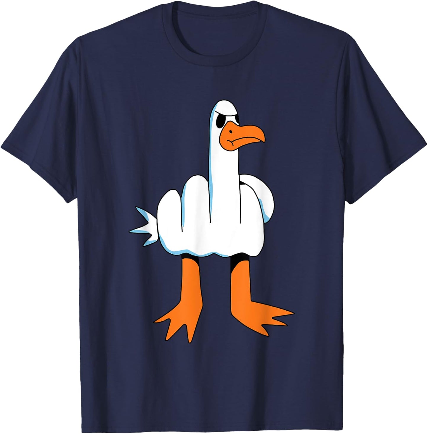 Funny Finger of Disagree - Swan T-Shirt - T-Shirt | Navy