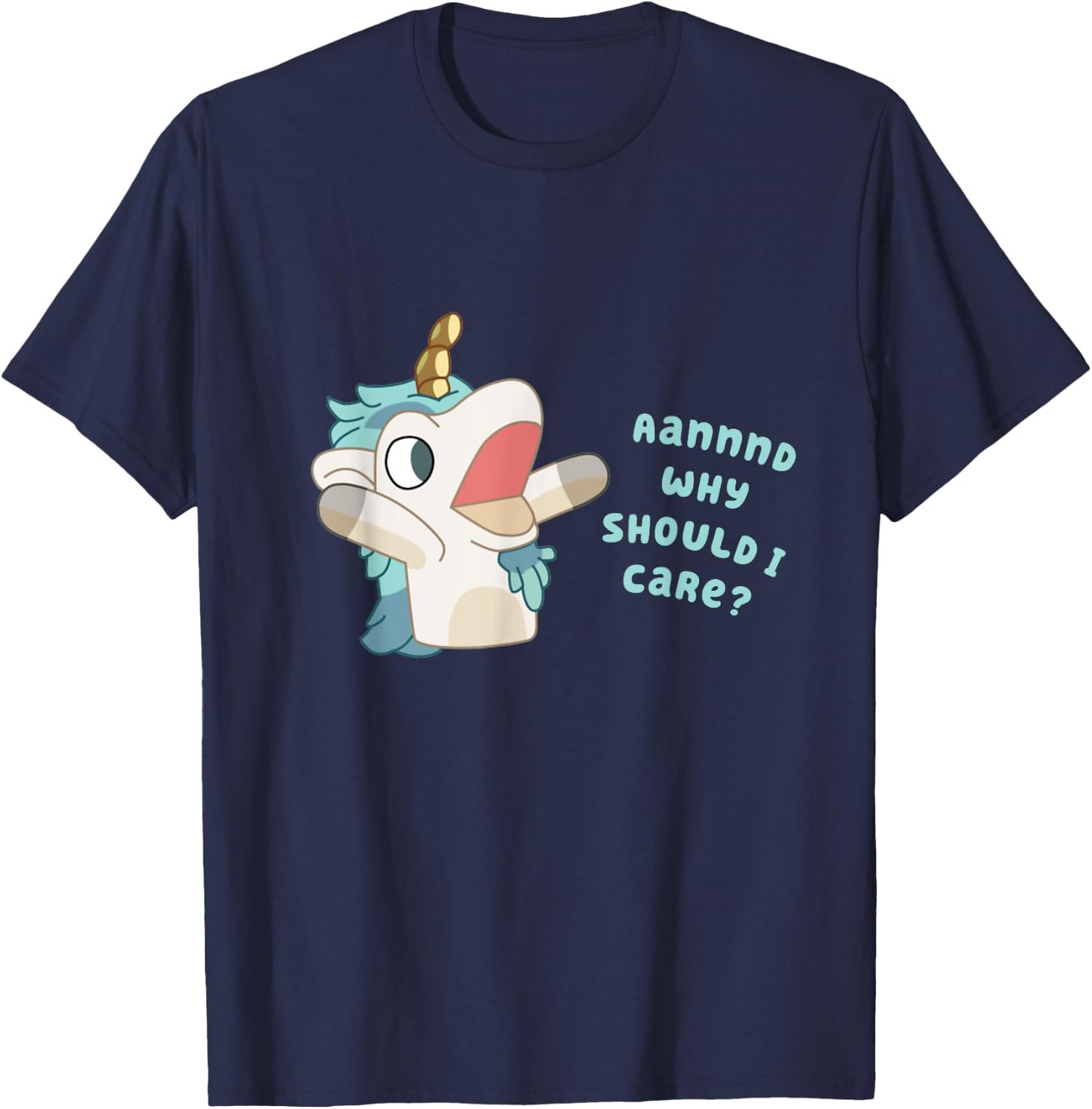 Warum sollte ich mich kümmern | Unicorse T-Shirt - T-Shirt | Navy