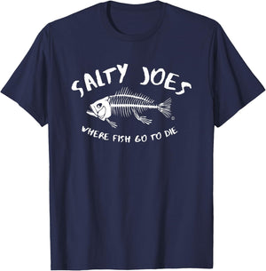 Salty Joe's Where Fish Go To Die Surf Shop Graphic T-Shirt - T-Shirt | Navy