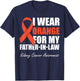I Wear Orange For My Father In Law Kidney Cancer Awareness T-Shirt - T-Shirt | Navy