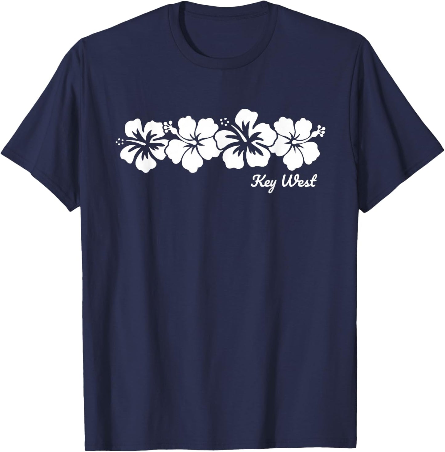 Key West Florida Hibiscus Flower Souvenir T-Shirt - T-Shirt | Navy