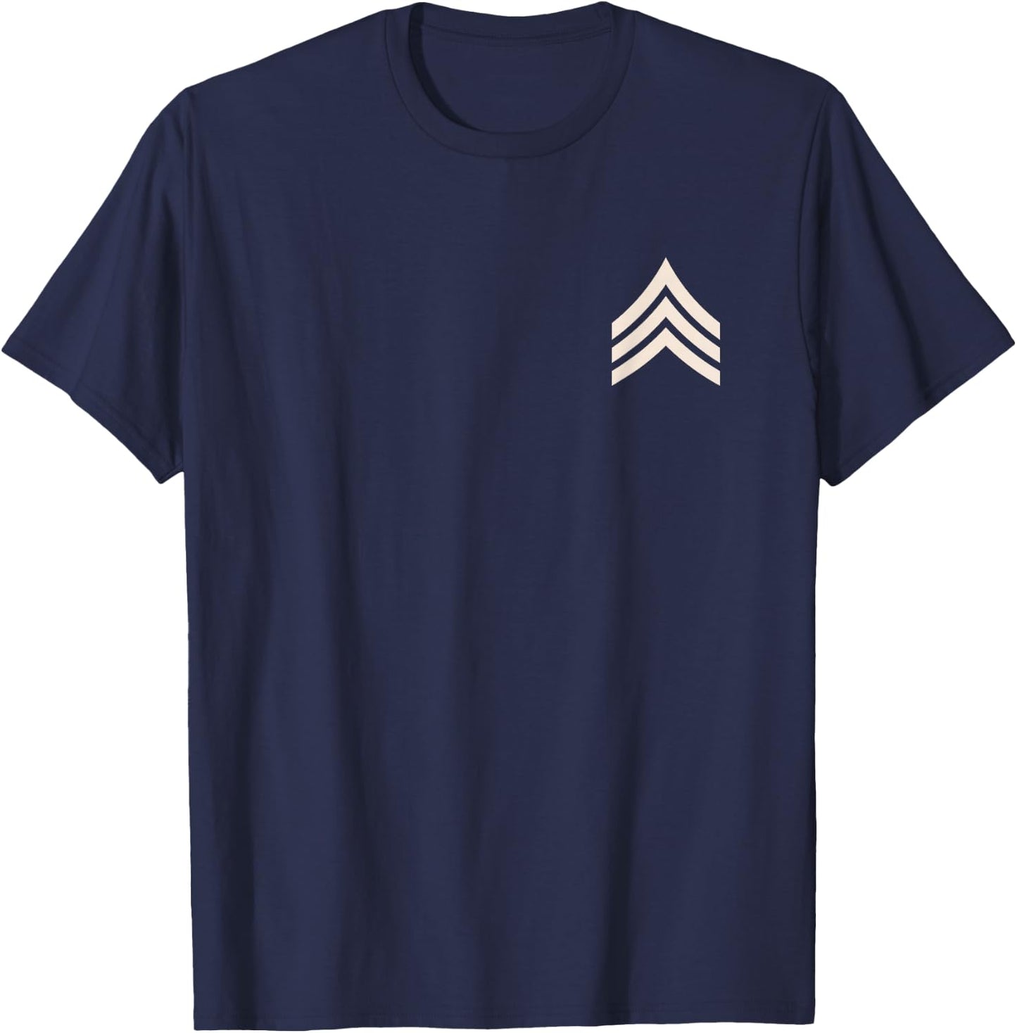 Sergeant Stripes Sarge Rank Insignia T-Shirt - T-Shirt | Navy