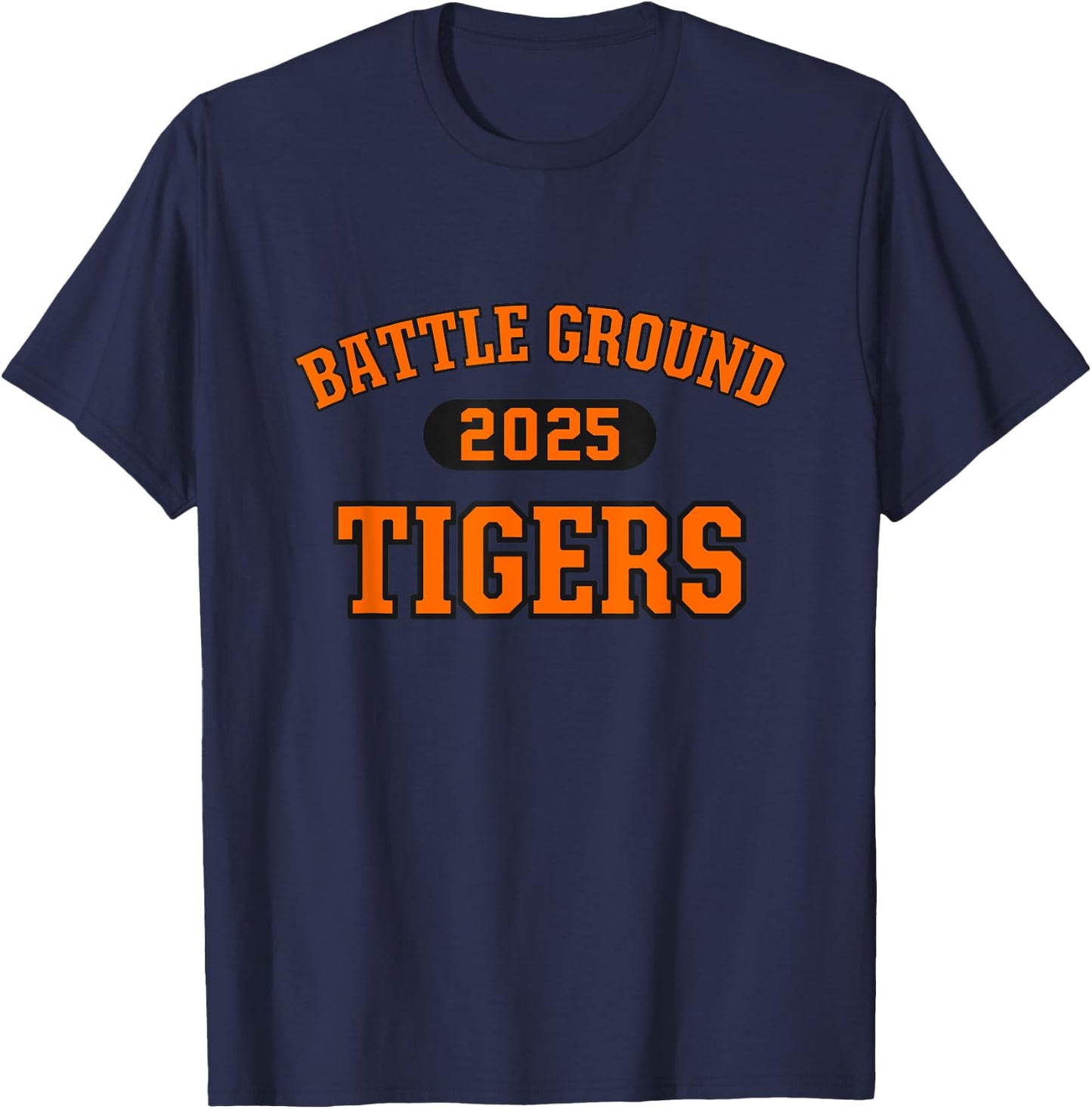 Battle Ground Tigers High School Arch 2025 T-Shirt - T-Shirt | Navy